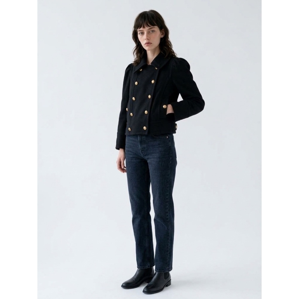 Military Wool Cashmere Blend Double Breasted Steampunk Goth